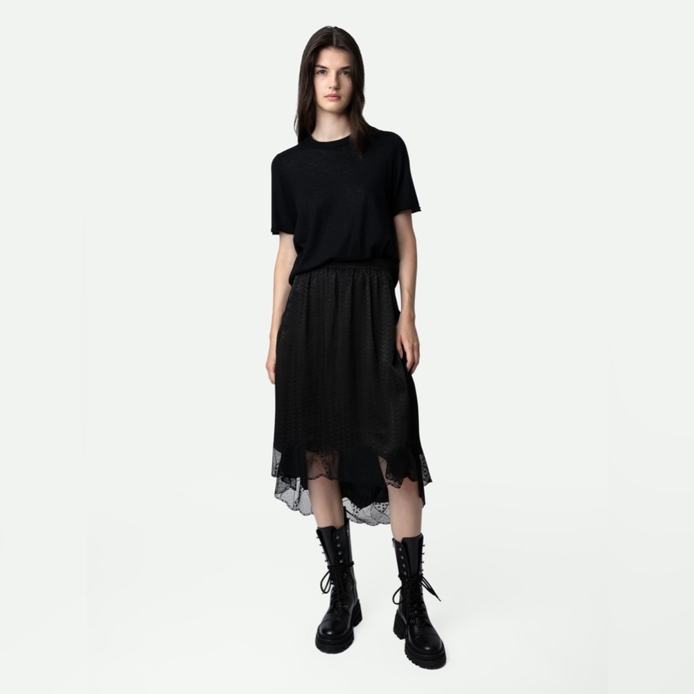 ‼️RARE‼️🎸Zadig & Voltaire🎸🔥NWOT🔥Joslin Jacquard Skirt ZV 3D—Black—34 (XS in US)